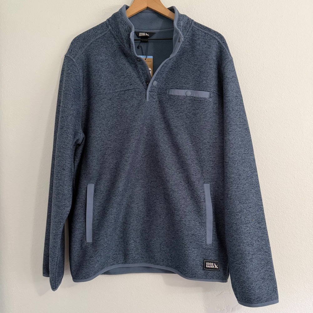 NWT - Eddie Bauer - Men's Quarter Snap Pull Over‎ Sweatshirt Jacket